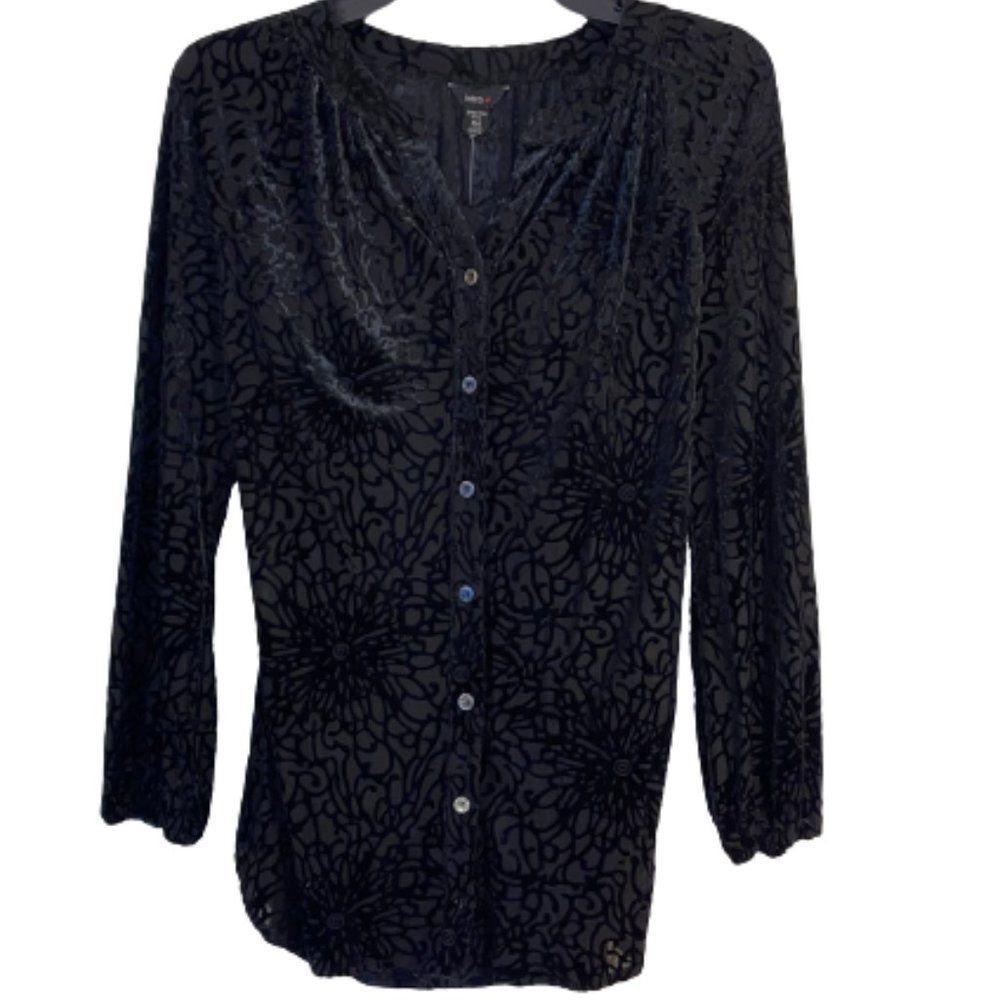 🆕Intro. Stretch Petite Black Top size PM - Picture 3 of 5